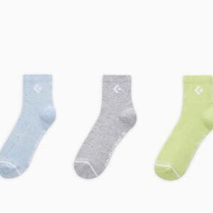 Converse 3-PK Confetti Embroidered Quarter Socks